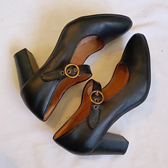 Sofft Black Leather Mary Jane Block Heel - Picture 5 of 8